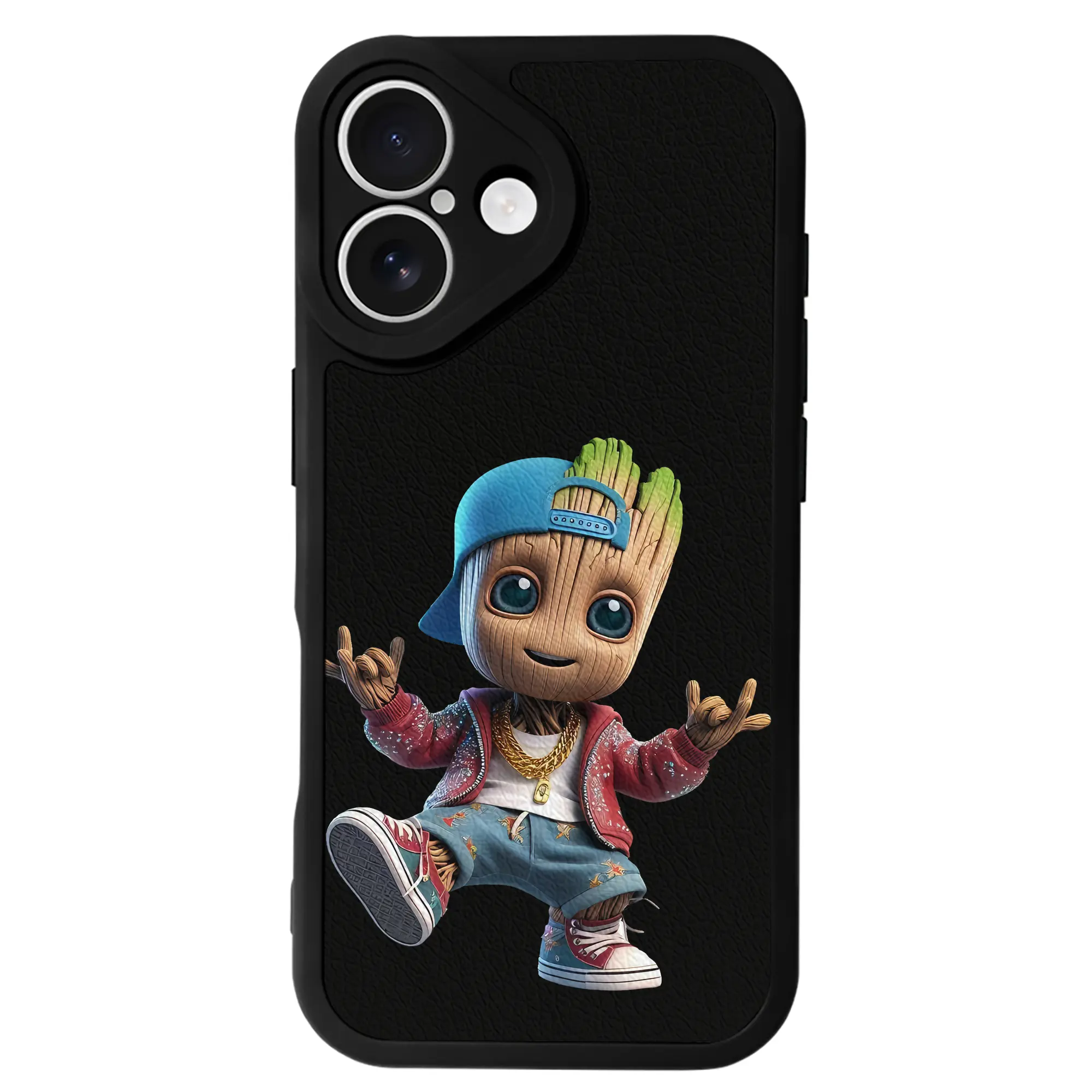 アベンジャーズ (Avenjāzu) グッズ グルート（Groot） - IPhone 16シリーズ対応 ・ シリコンスマホケース ・ レザー調 ・ 高精度フィット ・ 耐衝撃 ・ ワイヤレス充電対応 ・ 精密カット